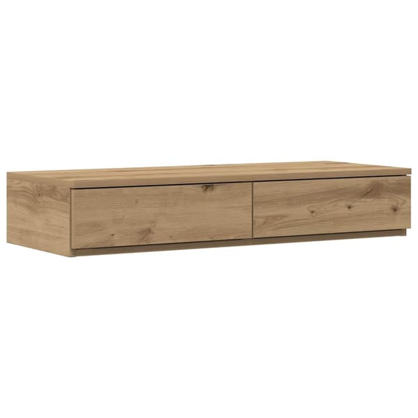 vidaXL Seng med lagring med skuff Artisan Eik 100 cm Konstruert tre