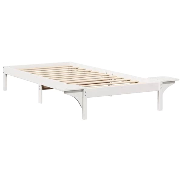 vidaXL Sängram Vit 90 x 200 cm Massiv furu
