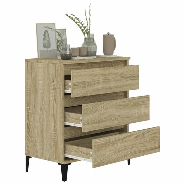 vidaXL Skjenk sonoma eik 60x35x70 cm konstruert tre