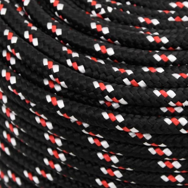vidaXL Båttau svart 6 mm 250 m polypropylen