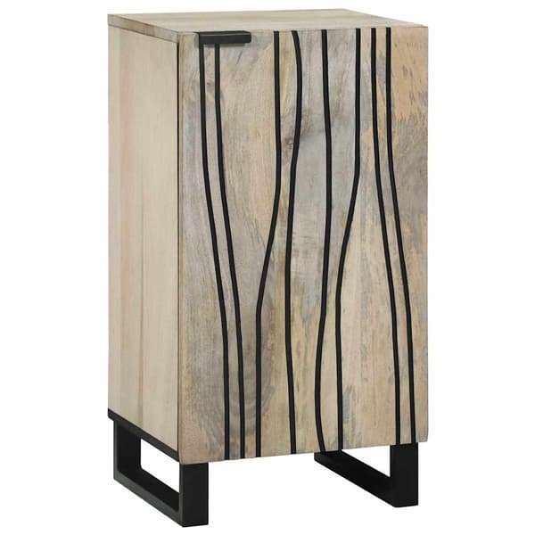 vidaXL Serviesskap Hvit 40 x 33 x 75 cm heltre mango