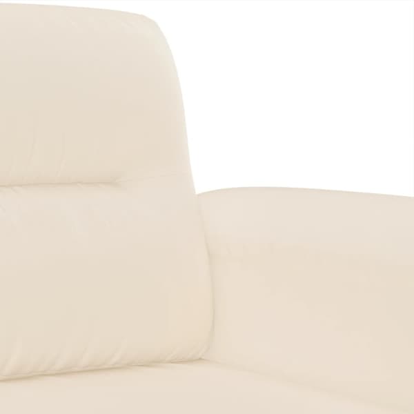 vidaXL Soffgrupp med kuddar 2 delar beige mikrofibertyg