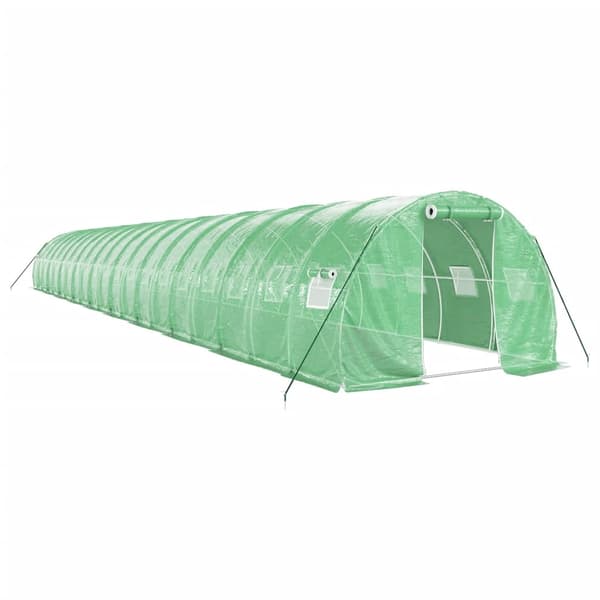 vidaXL Växthus med stålram grön 60 m² 20x3x2 m