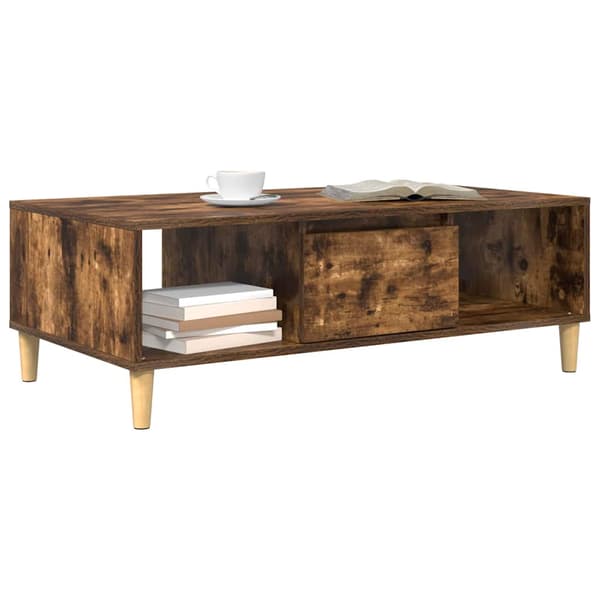 vidaXL Kaffebord Røkt eik 102 x 55 x 35 cm Konstruert tre