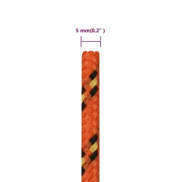 vidaXL Båttau oransje 5 mm 250 m polypropylen