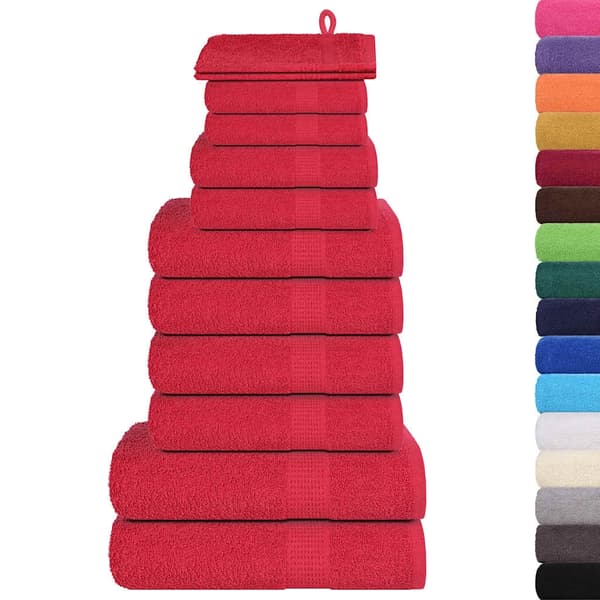 vidaXL Handdukar 12 st röd 360 gsm 100% bomull