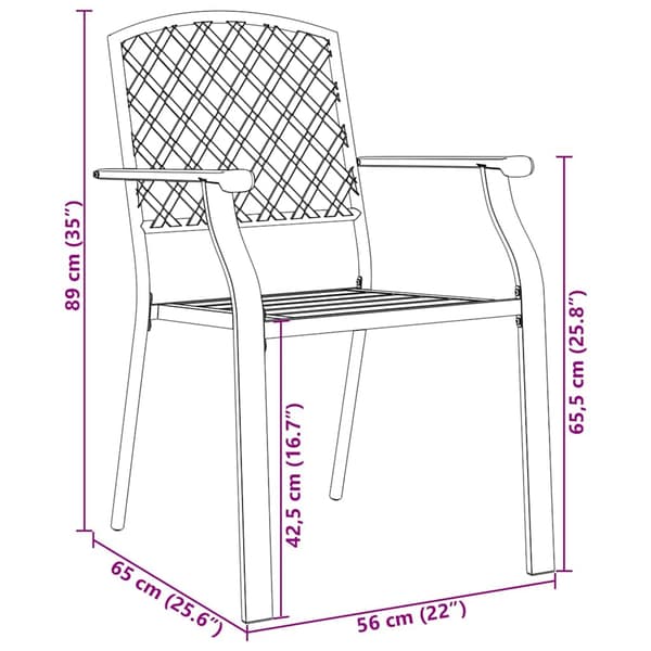 vidaXL Trädgårdsmöbelset 9 pcs Antracit Pulverlackerat stål