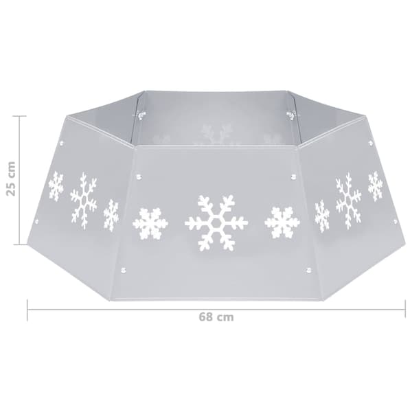 vidaXL Julgranskrage silver och vit Ø68x25 cm