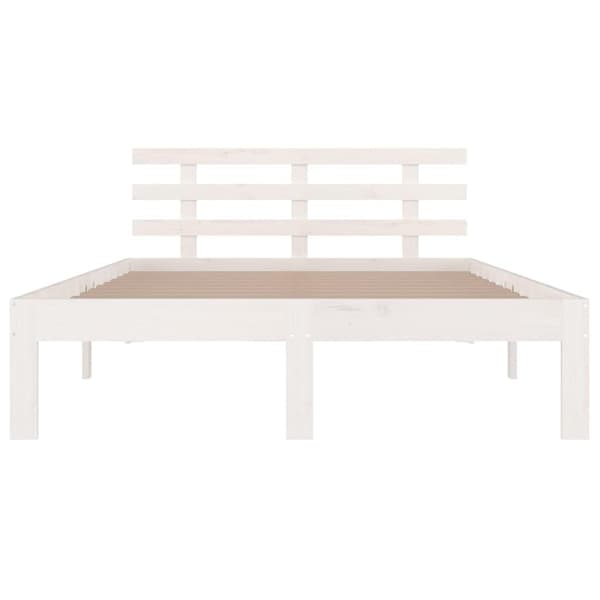 vidaXL Sengeramme hvit heltre 120x190 cm Small Double