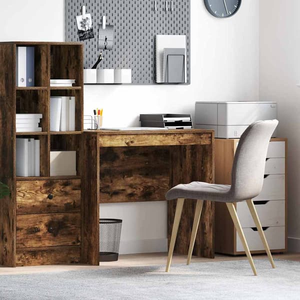 vidaXL Skrivebord Røkt eik 80 x 50 x 76 cm