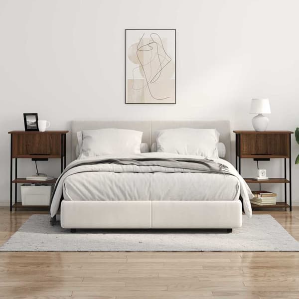vidaXL Nattbordskap Brun Eik 55 x 31 x 76 cm Konstruert tre