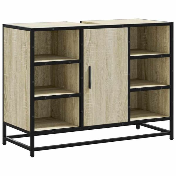 vidaXL Baderomsskap Sonoma eik 80x33x60 cm konstruert tre
