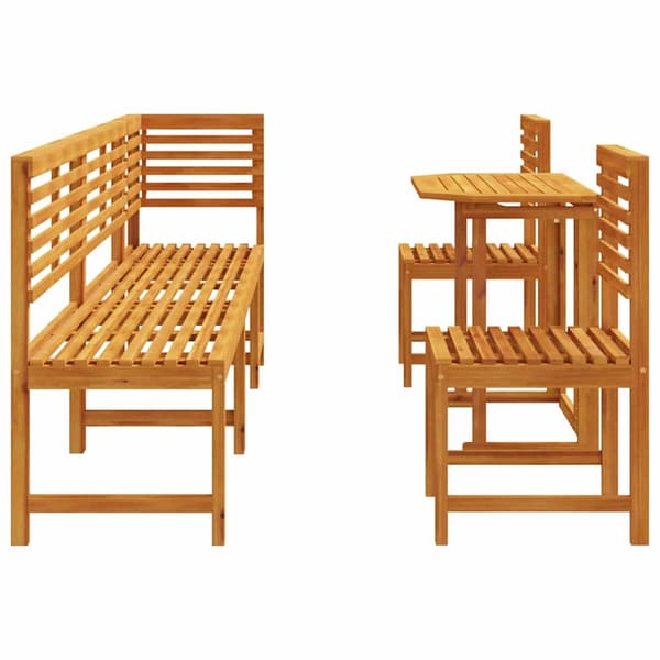 vidaXL Hage Bistro Sett 6 pcs Brun Solid akasietre