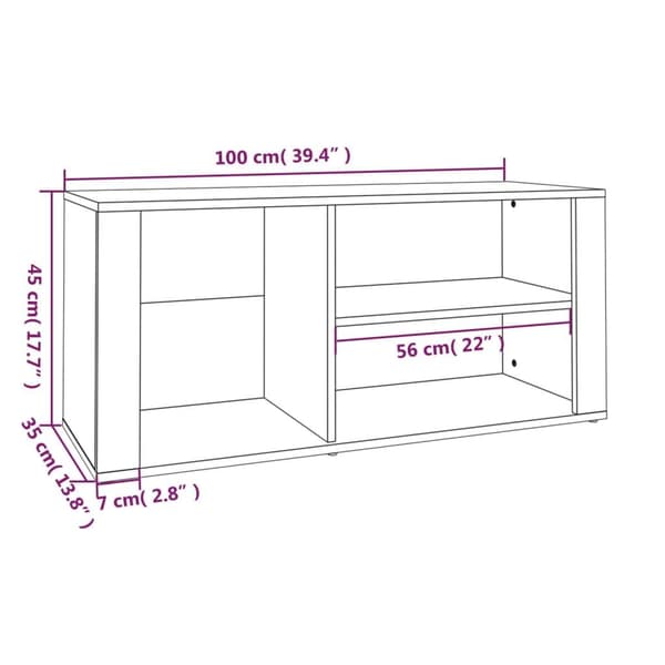 vidaXL Skoskap brun eik 100x35x45 cm konstruert tre