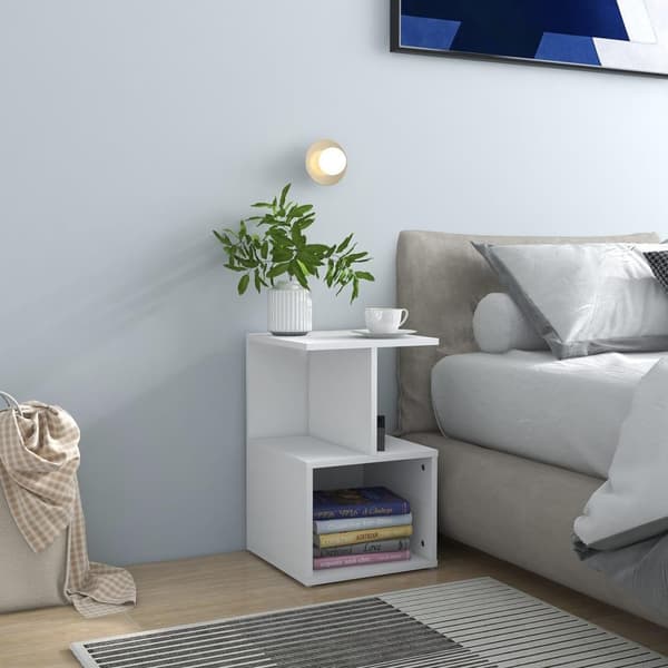 vidaXL Nattbord hvit 35x35x55 cm sponplate
