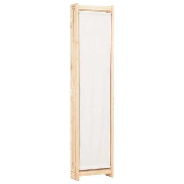 vidaXL Romdeler 4 paneler kremhvit 160x170x4 cm stoff