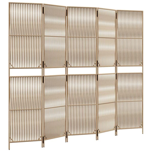 vidaXL Romdeler 5 paneler beige polyrotting
