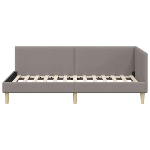 vidaXL Hörnssängstomme Gråbrun 80 x 200 cm Tyg