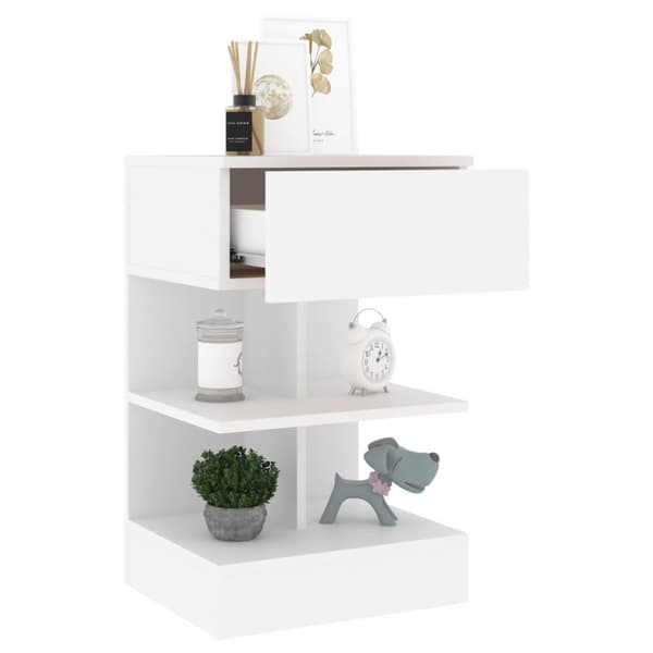 vidaXL Nattbord 2 stk hvit 40x35x65 cm sponplate