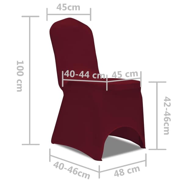 vidaXL Stolklädsel Stretch Burgundy 6-pack