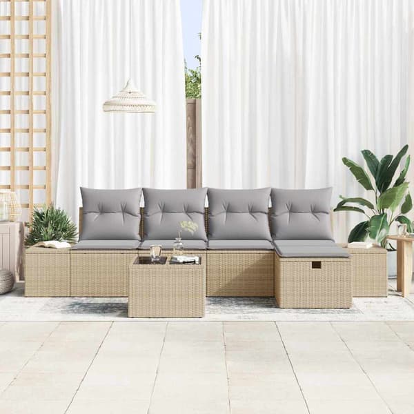 vidaXL Soffset med kudde 5 pcs konstrotting