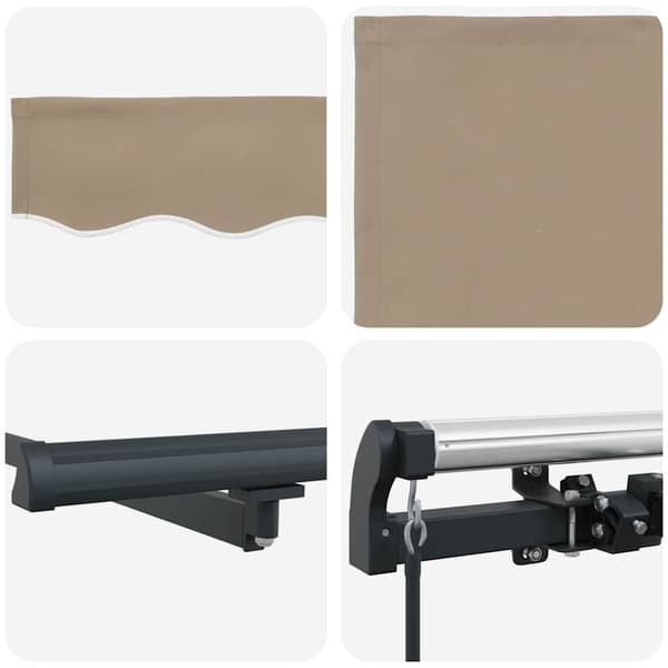 vidaXL Innvendbar Markise Beige 400 × 350 cm Polyester og stål