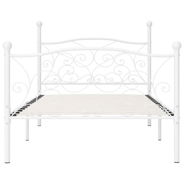 vidaXL Seng/Sengeramme med spilebase hvit metall 100x200 cm change1