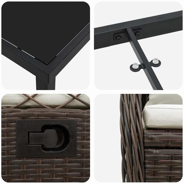 vidaXL Trädgårdsmöbelset 7 pcs Brun konstrotting