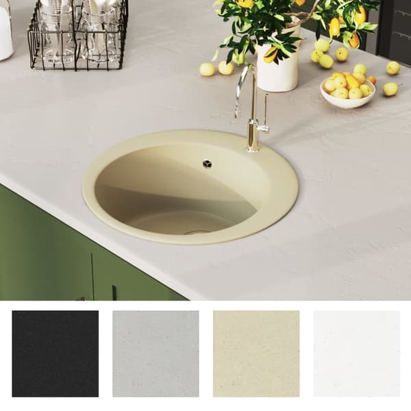 vidaXL Diskho granit enkel rund beige