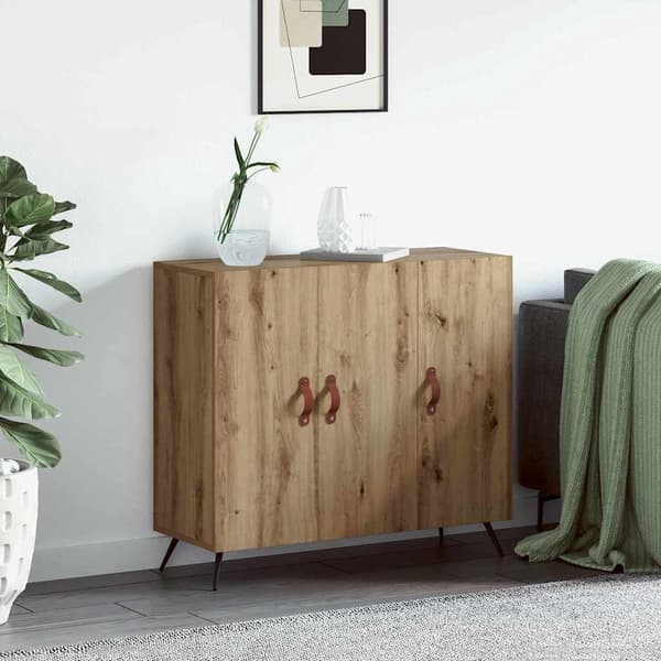 vidaXL Serviesskap Artisan Eik 89,5 x 34 x 80 cm Konstruert tre