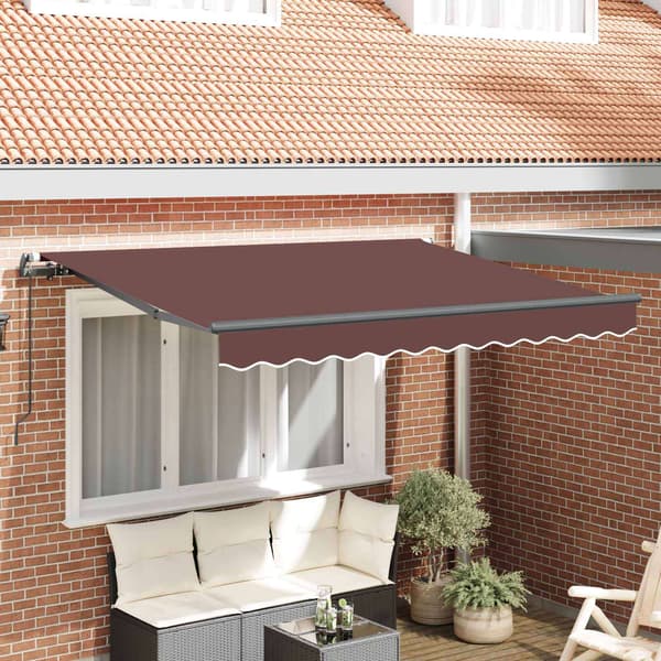 vidaXL Infällbar Markis Brun 250 x 200 cm Polyester och aluminium