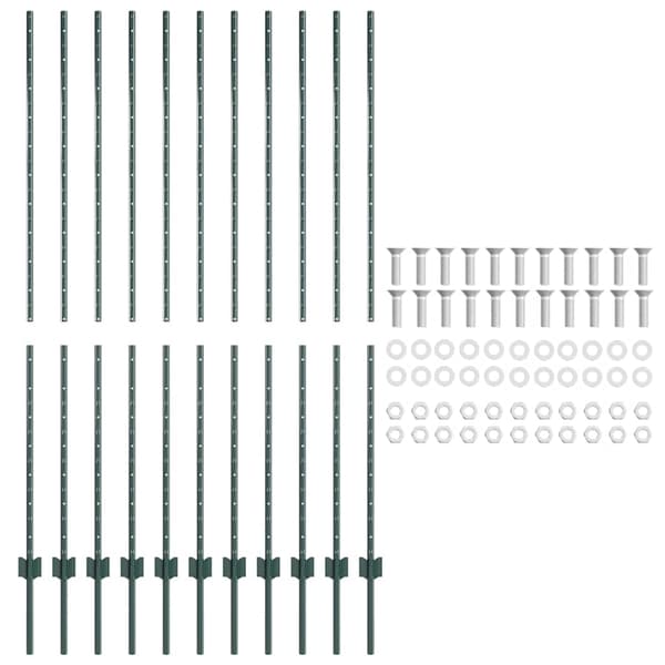 vidaXL Gjerdepåle 11 pcs grønn 160 cm Stål