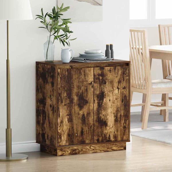 vidaXL LED sideboard for Røkt Eik 71 x 34,5 x 75 cm Konstruert tre