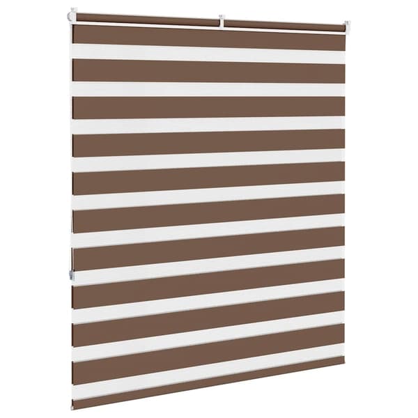 vidaXL Rullgardin zebra brun 130x150 cm tyg bredd 125,9 cm polyester
