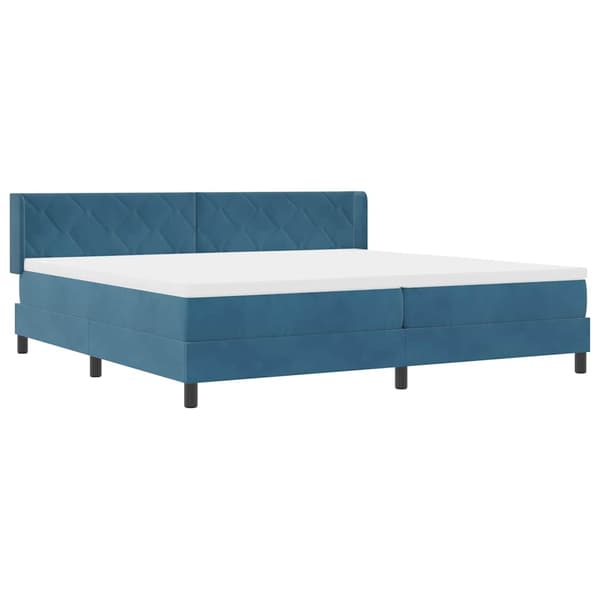 vidaXL Bäddfjäder med madrass Mörkblå 200 x 200 cm Polyester