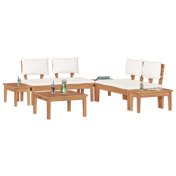vidaXL Hagesofa Set 3 pcs Brun og Krem