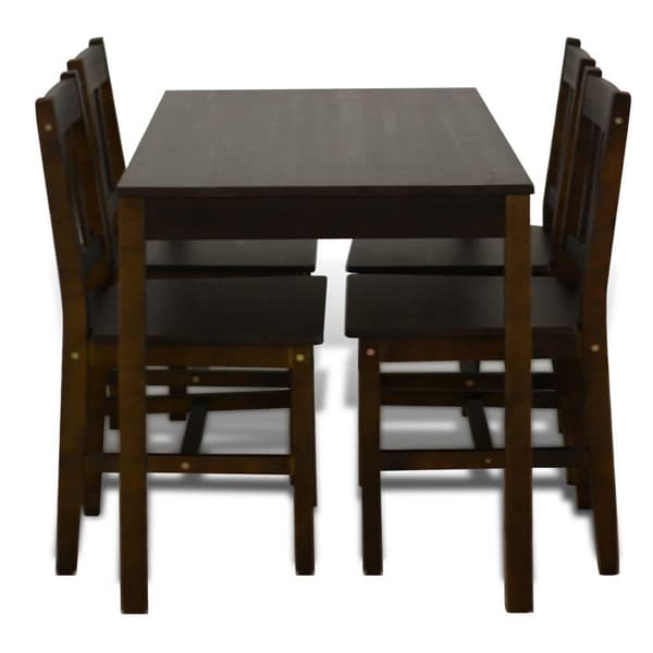 vidaXL Spisebord med 4 stoler brun