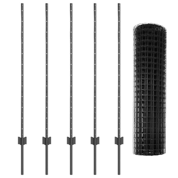 vidaXL Gjerde med stolpe Grå 1,2 x 10 m Stål og PVC