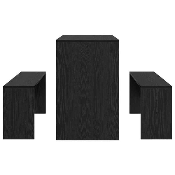 vidaXL Spisestuesett 2 pcs Svart eik Konstruert tre