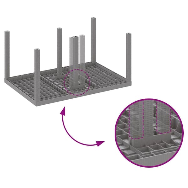 vidaXL Hage Spisegruppe 5 pcs Lysegrå Polt rattan