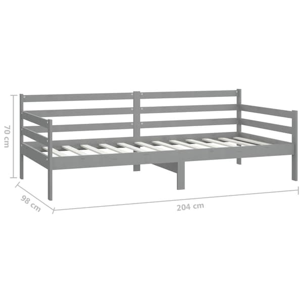 vidaXL Dagseng grå heltre furu 90x200 cm