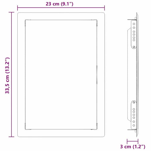 vidaXL Tilgangspanel Hvit 63 x 33 x 3 cm Stål