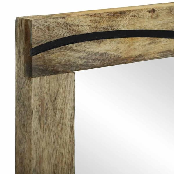 vidaXL Baderomsspeil Brun 70 x 50 x 2,5 cm Glass og solid mango tre