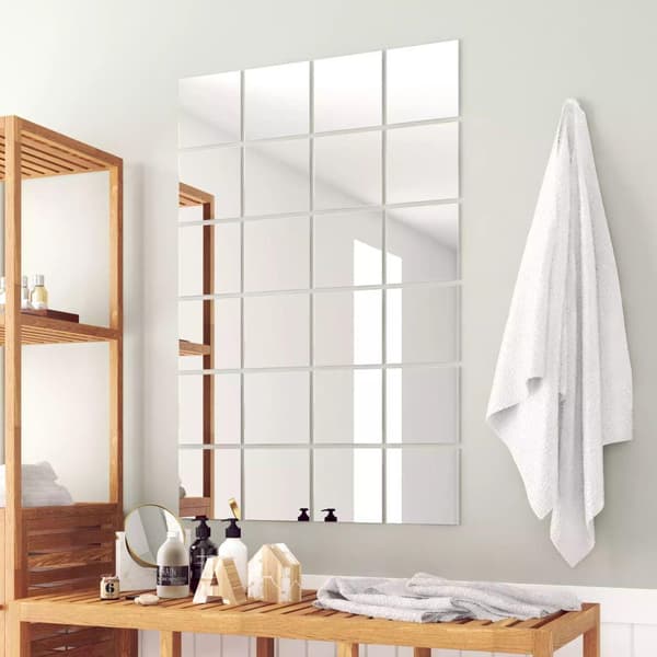 vidaXL Speilfliser 24 stk kvadrat glass
