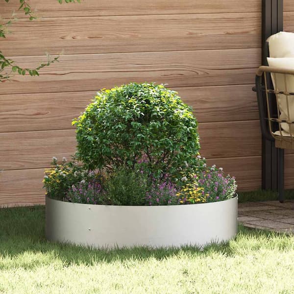 vidaXL Plante ring sølv 80 x 80 x 12 cm Rustfritt Stål