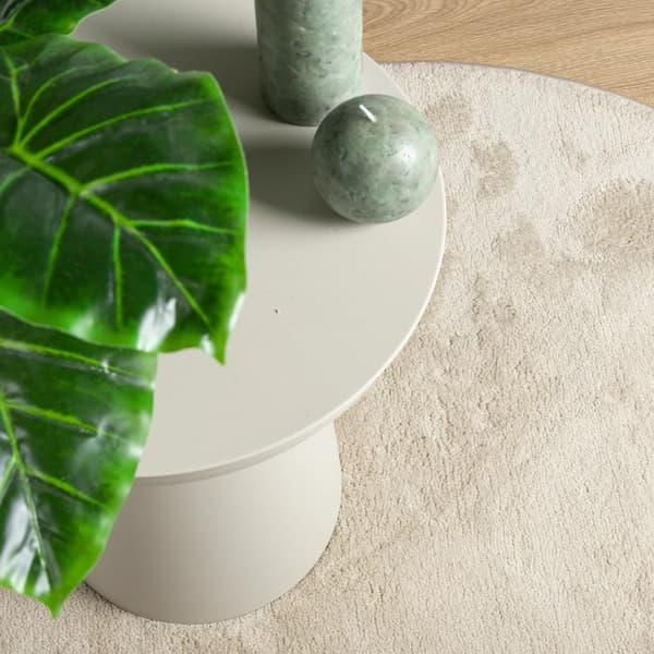 vidaXL Teppe OVIEDO kort luv beige Ø 120 cm