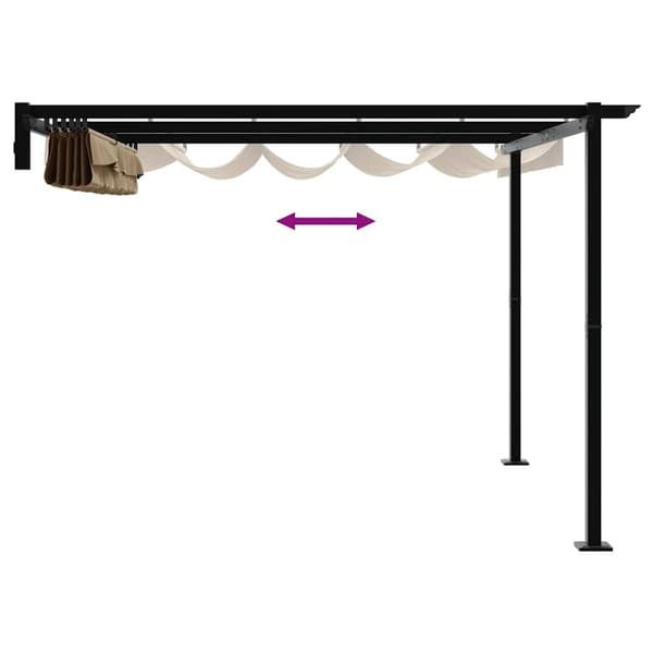 vidaXL Paviljong Gråbrun 300 x 300 x 200 cm Polyester