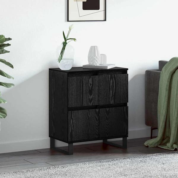 vidaXL Serviesskap Svart Eik 60 x 35 x 70 cm