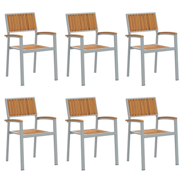 vidaXL Stablestol 6 pcs Brun 56 x 57 x 87 cm Solid akasietre