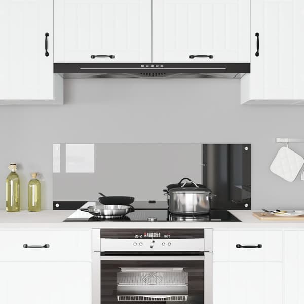 vidaXL Köksbacksplash Mörkgrå Härdat glas 120 x 40 x 0.6 cm Hållbar